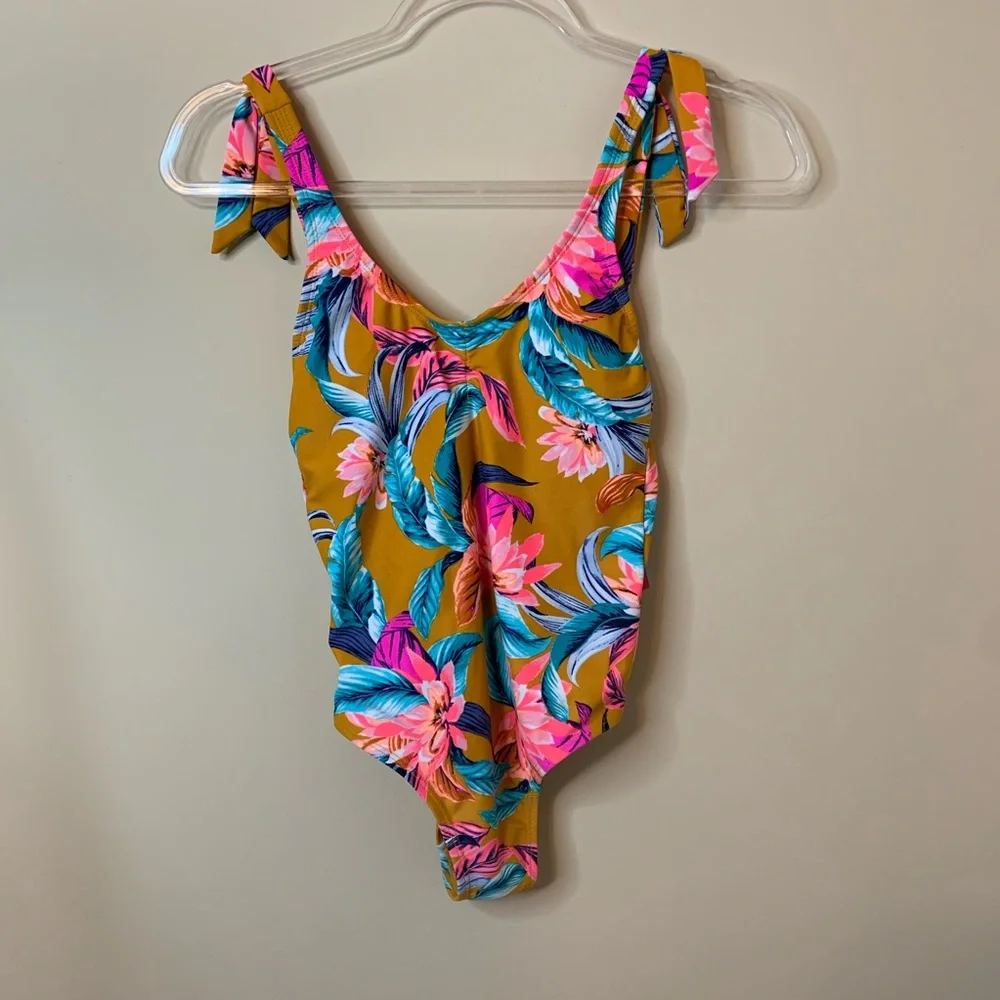 Xhilaration Tie Scoop Back One Piece Swimsuit - Picture 3 of 7